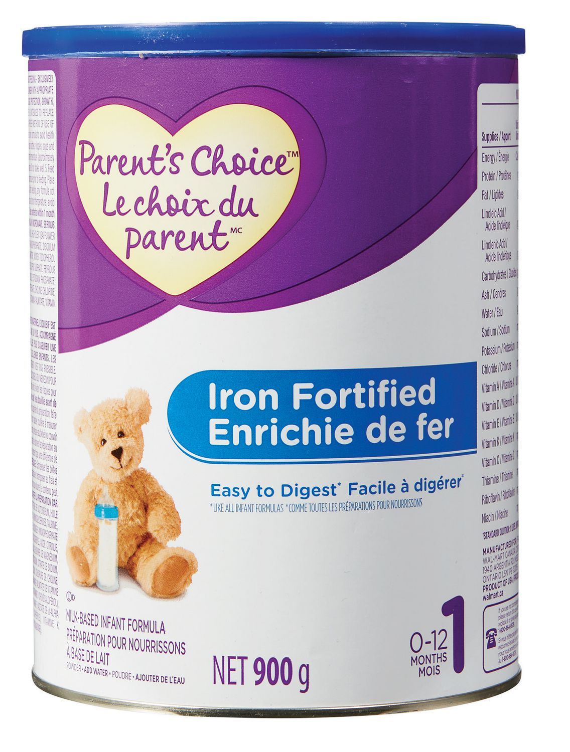 Parent's Choice Iron Fortified Milk Based Infant Formula 900g – Dukan360  Inc.