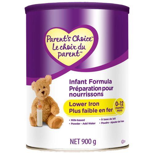 Parent's Choice Milk Based Lower Iron Infant Formula 900g